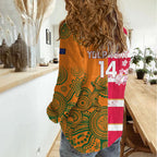 Australia and Japan Rugby Custom Women Casual Shirt Wallabies Brave Blossoms Together
