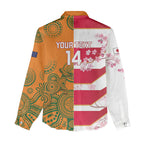 Australia and Japan Rugby Custom Women Casual Shirt Wallabies Brave Blossoms Together