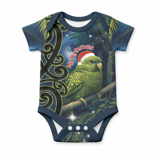 New Zealand Christmas Baby Onesie Cute Kakapo Meri Kirihimete Maori Koru