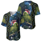 New Zealand Christmas Baseball Jersey Cute Kakapo Meri Kirihimete Maori Koru