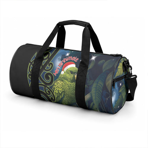 New Zealand Christmas Duffle Bag Cute Kakapo Meri Kirihimete Maori Koru