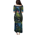 New Zealand Christmas Family Matching Puletasi and Hawaiian Shirt Cute Kakapo Meri Kirihimete Maori Koru
