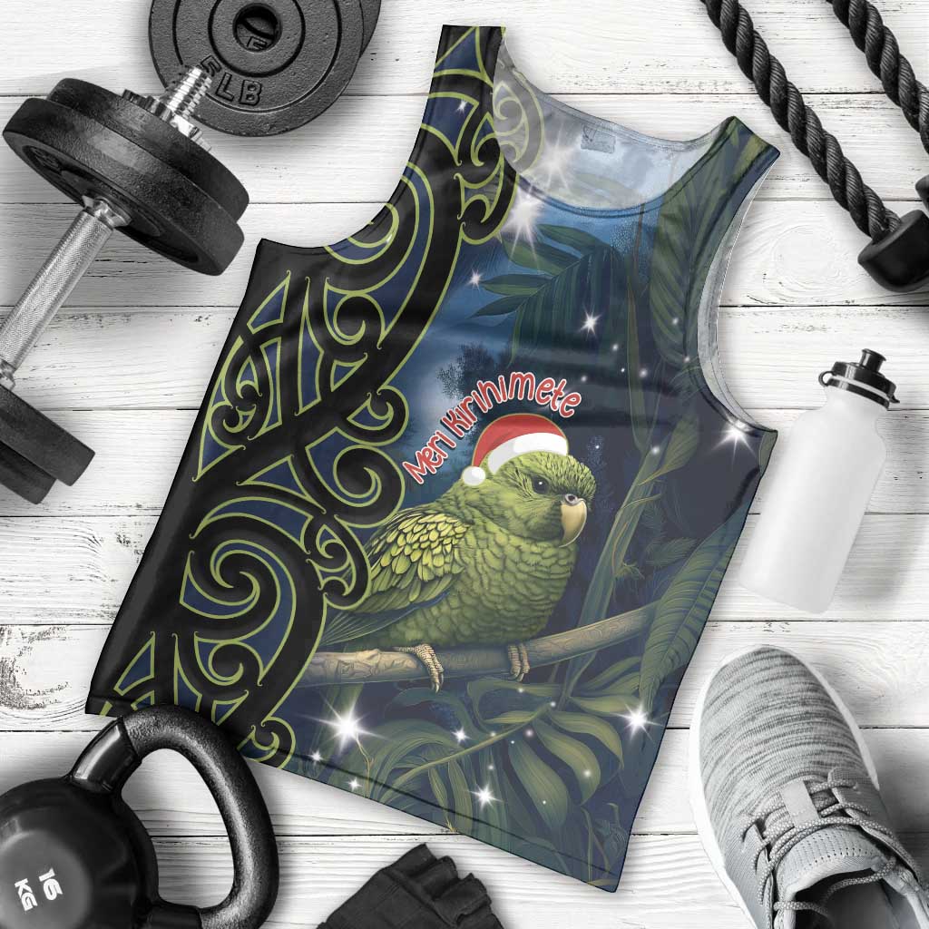 New Zealand Christmas Men Tank Top Cute Kakapo Meri Kirihimete Maori Koru