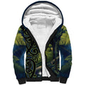New Zealand Christmas Sherpa Hoodie Cute Kakapo Meri Kirihimete Maori Koru