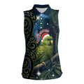 New Zealand Christmas Women Sleeveless Polo Shirt Cute Kakapo Meri Kirihimete Maori Koru