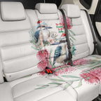 Australia Christmas Back Car Seat Cover Jolly Kookaburra Bottlebrush Watercolor - Aussie Hoodie
