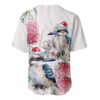 Australia Christmas Baseball Jersey Jolly Kookaburra Bottlebrush Watercolor - Aussie Hoodie