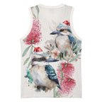 Australia Christmas Basketball Jersey Jolly Kookaburra Bottlebrush Watercolor - Aussie Hoodie