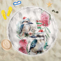 Australia Christmas Beach Blanket Jolly Kookaburra Bottlebrush Watercolor - Aussie Hoodie