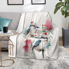 Australia Christmas Blanket Jolly Kookaburra Bottlebrush Watercolor - Aussie Hoodie