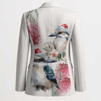 Australia Christmas Blazer Jolly Kookaburra Bottlebrush Watercolor - Aussie Hoodie