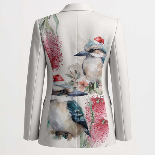 Australia Christmas Blazer Jolly Kookaburra Bottlebrush Watercolor - Aussie Hoodie