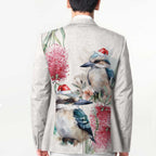 Australia Christmas Blazer Jolly Kookaburra Bottlebrush Watercolor - Aussie Hoodie