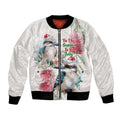 Australia Christmas Bomber Jacket Jolly Kookaburra Bottlebrush Watercolor - Aussie Hoodie
