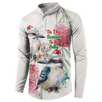 Australia Christmas Button Sweatshirt Jolly Kookaburra Bottlebrush Watercolor - Aussie Hoodie
