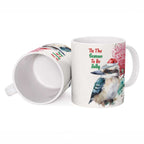 Australia Christmas Ceramic Mug Jolly Kookaburra Bottlebrush Watercolor - Aussie Hoodie