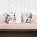 Australia Christmas Ceramic Mug Jolly Kookaburra Bottlebrush Watercolor - Aussie Hoodie