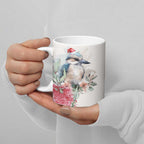 Australia Christmas Ceramic Mug Jolly Kookaburra Bottlebrush Watercolor - Aussie Hoodie