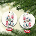 Australia Christmas Ceramic Ornament Jolly Kookaburra Bottlebrush Watercolor - Aussie Hoodie
