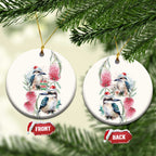 Australia Christmas Ceramic Ornament Jolly Kookaburra Bottlebrush Watercolor - Aussie Hoodie