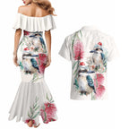Australia Christmas Couples Matching Mermaid Dress and Hawaiian Shirt Jolly Kookaburra Bottlebrush Watercolor - Aussie Hoodie