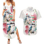 Australia Christmas Couples Matching Summer Maxi Dress and Hawaiian Shirt Jolly Kookaburra Bottlebrush Watercolor - Aussie Hoodie