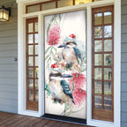 Australia Christmas Door Cover Jolly Kookaburra Bottlebrush Watercolor - Aussie Hoodie