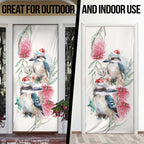 Australia Christmas Door Cover Jolly Kookaburra Bottlebrush Watercolor - Aussie Hoodie