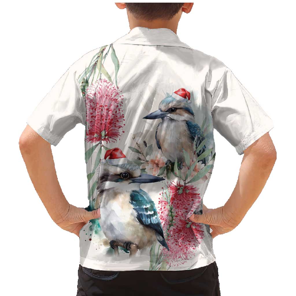 Australia Christmas Family Matching Mermaid Dress and Hawaiian Shirt Jolly Kookaburra Bottlebrush Watercolor - Aussie Hoodie