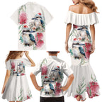 Australia Christmas Family Matching Mermaid Dress and Hawaiian Shirt Jolly Kookaburra Bottlebrush Watercolor - Aussie Hoodie