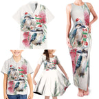 Australia Christmas Family Matching Tank Maxi Dress and Hawaiian Shirt Jolly Kookaburra Bottlebrush Watercolor - Aussie Hoodie