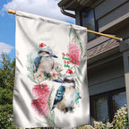 Australia Christmas Garden Flag Jolly Kookaburra Bottlebrush Watercolor - Aussie Hoodie