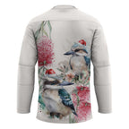 Australia Christmas Hockey Jersey Jolly Kookaburra Bottlebrush Watercolor - Aussie Hoodie