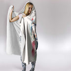 Australia Christmas Hooded Blanket Jolly Kookaburra Bottlebrush Watercolor - Aussie Hoodie