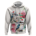 Australia Christmas Hoodie Jolly Kookaburra Bottlebrush Watercolor - Aussie Hoodie