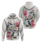 Australia Christmas Hoodie Jolly Kookaburra Bottlebrush Watercolor - Aussie Hoodie