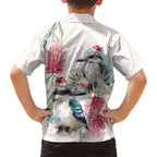 Australia Christmas Kid Hawaiian Shirt Jolly Kookaburra Bottlebrush Watercolor - Aussie Hoodie