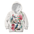 Australia Christmas Kid Hoodie Jolly Kookaburra Bottlebrush Watercolor - Aussie Hoodie