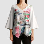 Australia Christmas Kimono Sleeve Blouse Jolly Kookaburra Bottlebrush Watercolor - Aussie Hoodie