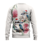 Australia Christmas Ugly Christmas Sweater Jolly Kookaburra Bottlebrush Watercolor - Aussie Hoodie