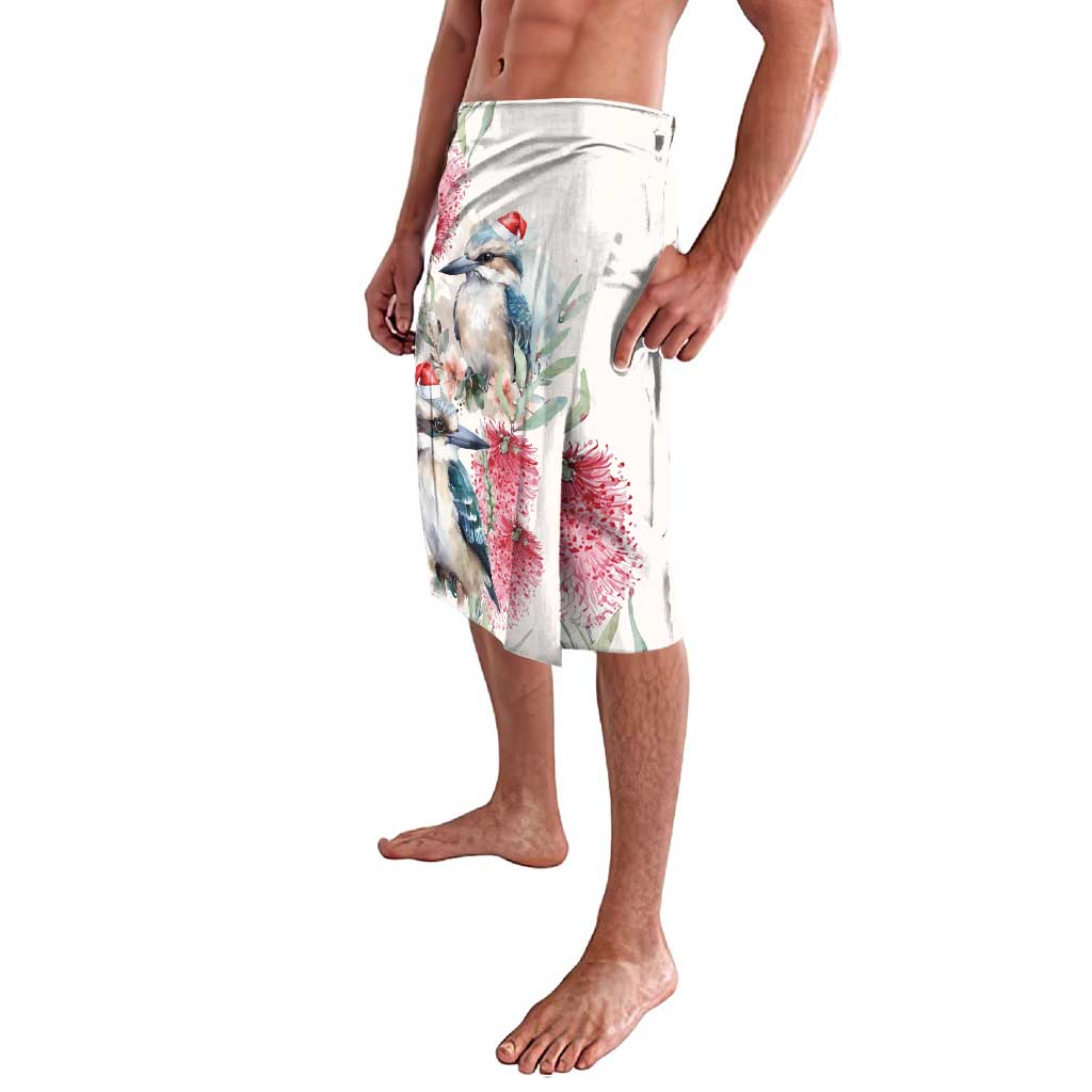 Australia Christmas Lavalava Jolly Kookaburra Bottlebrush Watercolor - Aussie Hoodie