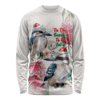 Australia Christmas Long Sleeve Shirt Jolly Kookaburra Bottlebrush Watercolor - Aussie Hoodie