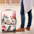 Australia Christmas Luggage Cover Jolly Kookaburra Bottlebrush Watercolor - Aussie Hoodie
