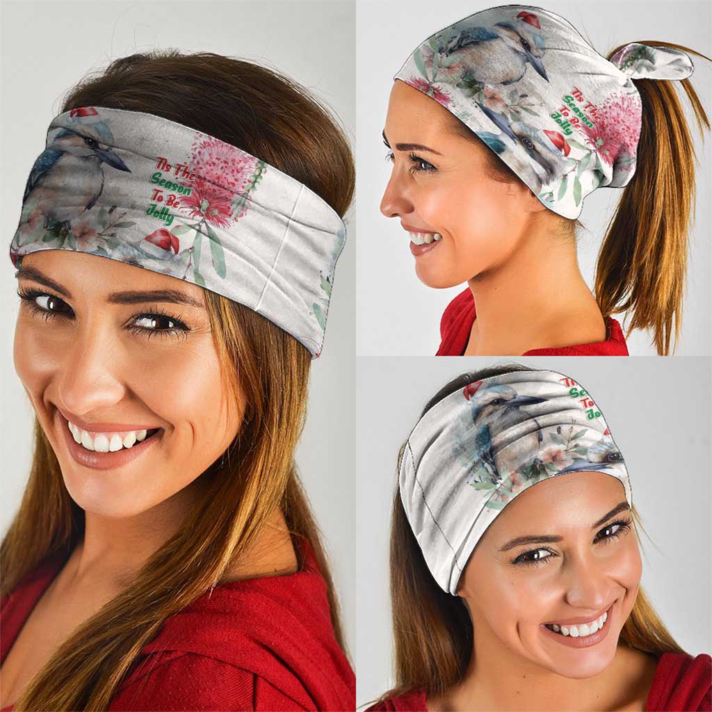 Australia Christmas Neck Gaiter Jolly Kookaburra Bottlebrush Watercolor - Aussie Hoodie