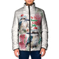 Australia Christmas Padded Jacket Jolly Kookaburra Bottlebrush Watercolor - Aussie Hoodie