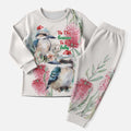 Australia Christmas Pajama Set Jolly Kookaburra Bottlebrush Watercolor - Aussie Hoodie