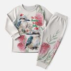 Australia Christmas Pajama Set Jolly Kookaburra Bottlebrush Watercolor - Aussie Hoodie