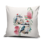 Australia Christmas Pillow Cover Jolly Kookaburra Bottlebrush Watercolor - Aussie Hoodie
