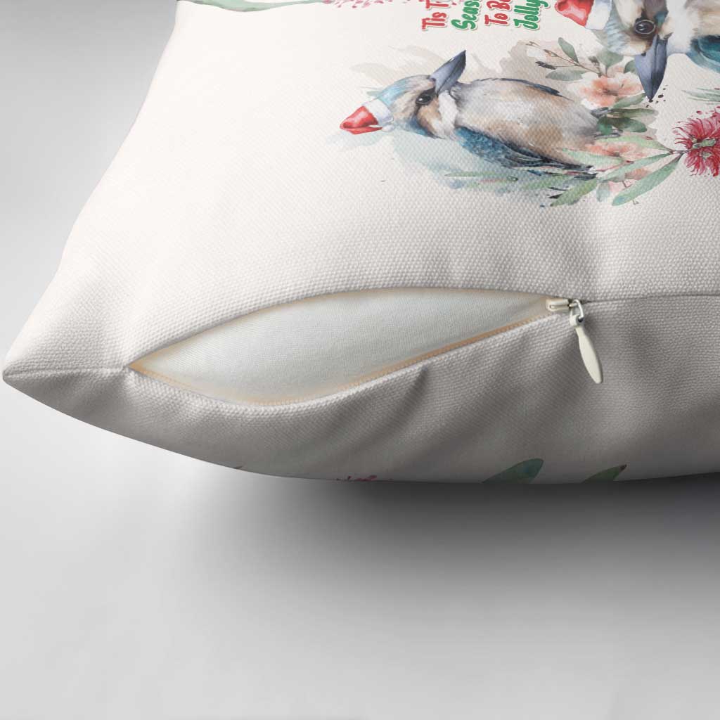 Australia Christmas Pillow Cover Jolly Kookaburra Bottlebrush Watercolor - Aussie Hoodie
