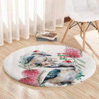 Australia Christmas Round Carpet Jolly Kookaburra Bottlebrush Watercolor - Aussie Hoodie